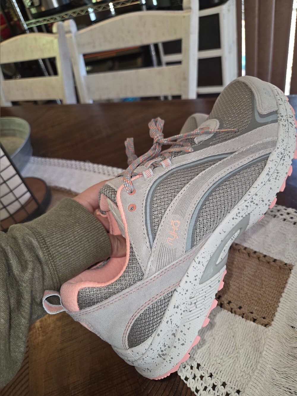 Ryka Women's Gray and Pink Athletic Sneakers